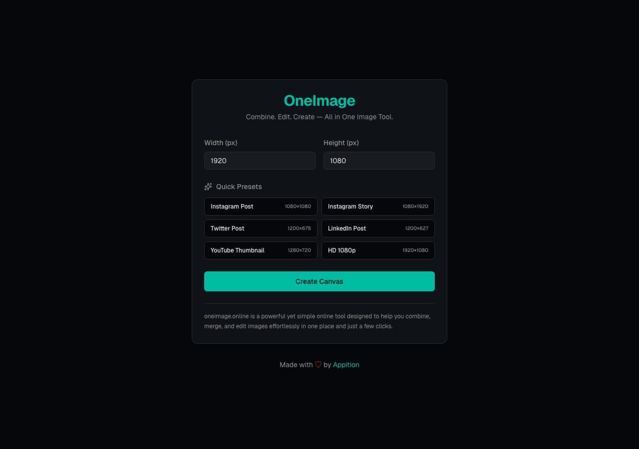 OneImage project visual