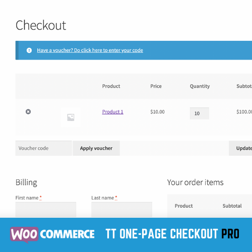Screenshot Frontend WooCommerce - Checkout page
