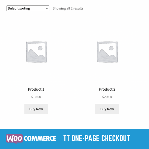Screenshot Frontend WooCommerce - Shop page with custom "Add to cart" button label